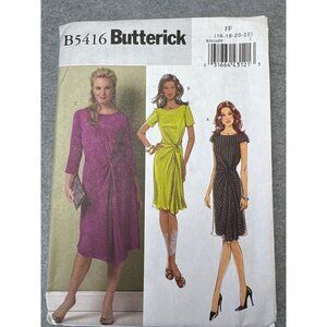 Butterick B5416 Dress Sewing Pattern Size 16 18 20 22 Uncut